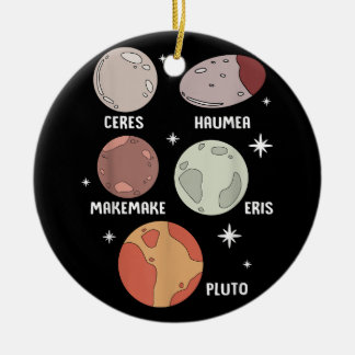 Outer Space Solar System Dwarf Planet For Kids Ceramic Tree Decoration