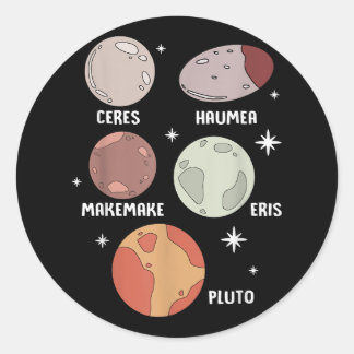 Outer Space Solar System Dwarf Planet For Kids Classic Round Sticker
