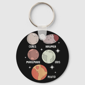 Outer Space Solar System Dwarf Planet For Kids Key Ring