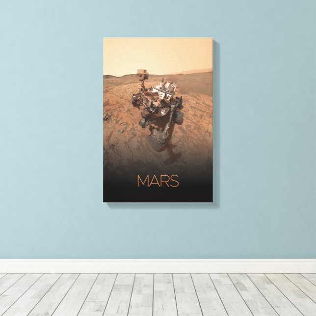 Outer Space, Solar System, Planet Mars, Curiosity Canvas Print (Insitu(Wood Floor))