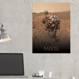 Outer Space, Solar System, Planet Mars, Curiosity Foil Prints