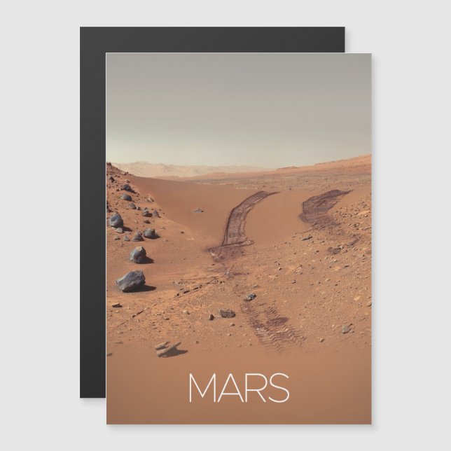 Outer Space, Solar System, Planet Mars, Curiosity Magnetic Invitation (Front/Back)
