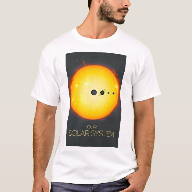 Outer Space, Solar System, The Sun and Planets T-Shirt (Front)