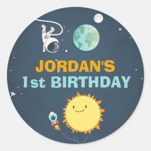 Outer Space Sticker Envelope Seal Rocket Astronaut