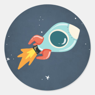 Outer Space Sticker Envelope Seal Space Rocket