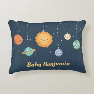 Outer Space Sun and Planets Galaxy Baby Nursery Decorative Cushion