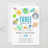 Outer Space Sun Moon Rocket Kid Birthday Party