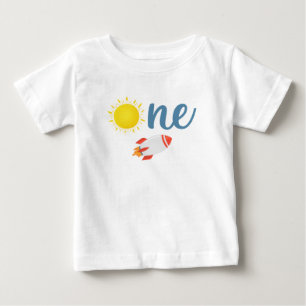Outer Space Sun Rocket First Birthday Shirt