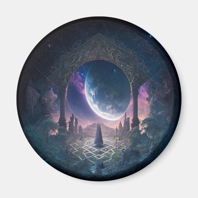 Outer Space Surreal Fantasy Art Magnet (Front)