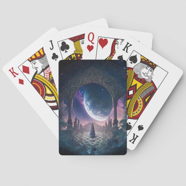 Outer Space Surreal Fantasy Art Playing Cards (Back)