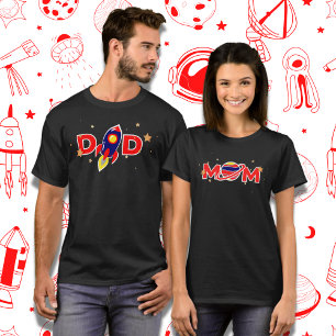 Outer Space Theme MOM Typography Galaxy Planet T-Shirt