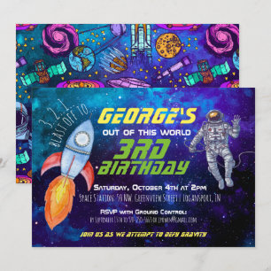 Outer Space Themed Party Invitation