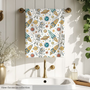 Outer Space Towel Pastel Decor for Boy’s Bathroom