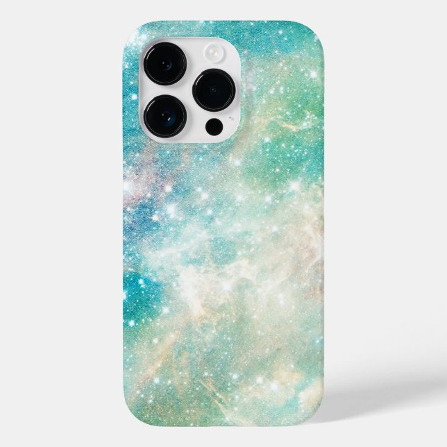 Outer Space Turquoise Teal Galactic Starry Sky Case-Mate iPhone Case (Back)