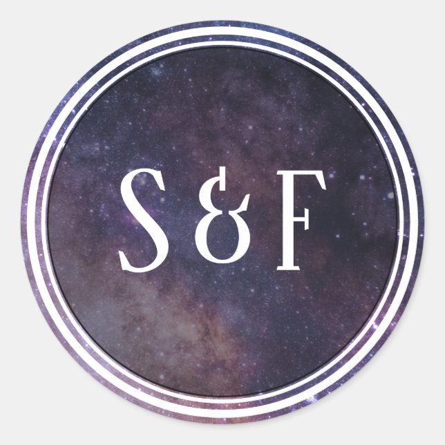 Outer Space Universe Galaxy Monogram Envelope Seal (Front)