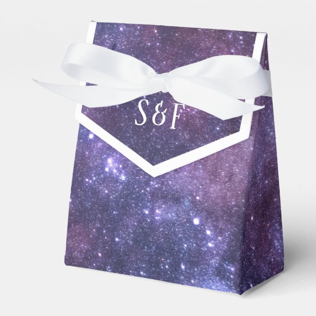 Outer Space Universe Galaxy Wedding Favour Box (Front Side)