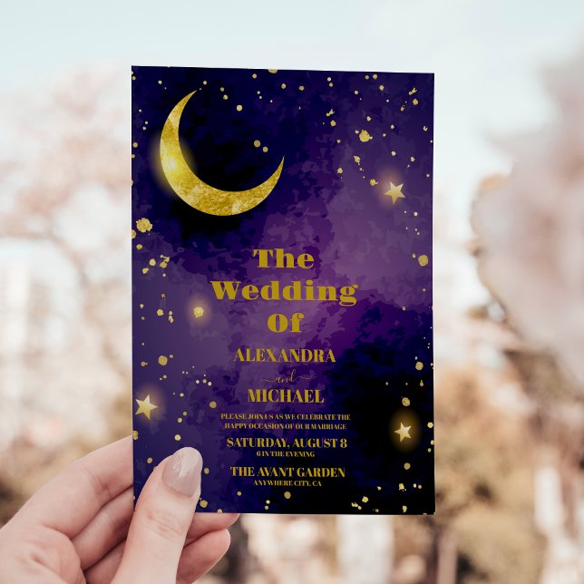 Outer Space Universe Purple Galaxy Wedding  Invitation (Creator Uploaded)