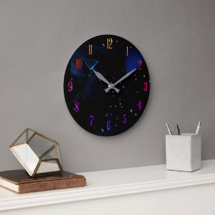 Outer Space View of the Stars Large Clock