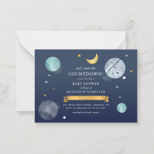 Outer Space Watercolor Baby Shower Invitation