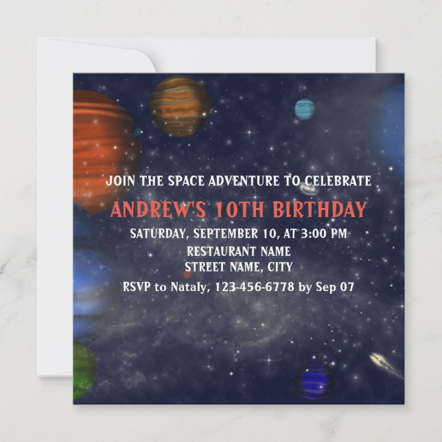 Outer Space with planets and galaxies (Front)