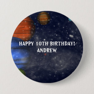 Outer Space with planets and galaxies 7.5 Cm Round Badge