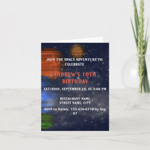 Outer Space with planets and galaxies Card