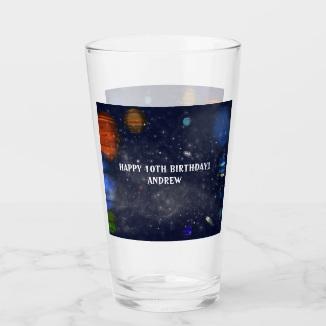 Outer Space with planets and galaxies Glass (Front)