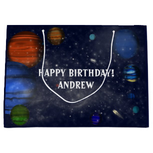Outer Space with planets and galaxies Large Gift Bag
