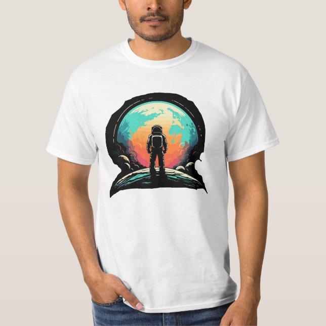 Outer Space World Astronaut Logo T-Shirt (Front)