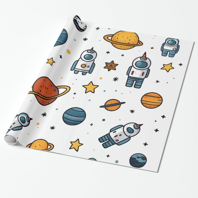 Outer Space Wrapping Paper (Unrolled)