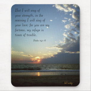 Outerbanks Morning 1, Psalm 59:16 Mouse Mat