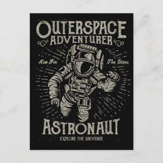 Outerspace Adventurer Astronaut Aim For The Stars Postcard