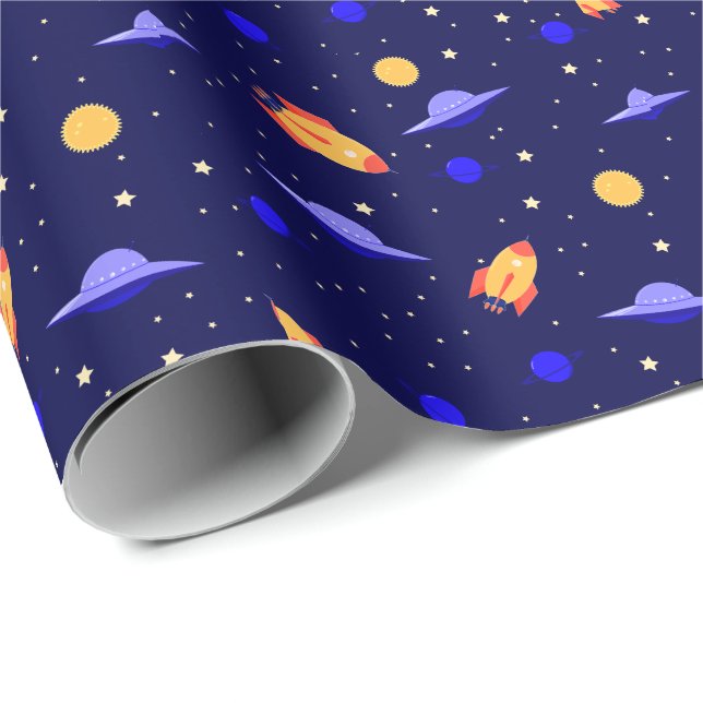 Outerspace Art Outer Wilds Solar System Astronomie Wrapping Paper (Roll Corner)