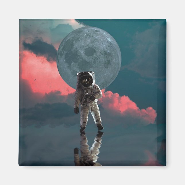 Outerspace Astronaut Art Space Suit Clipart Magnet (Front)