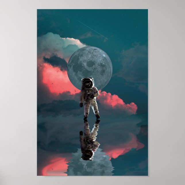 Outerspace Astronaut Art Space Suit Clipart  Poster (Front)