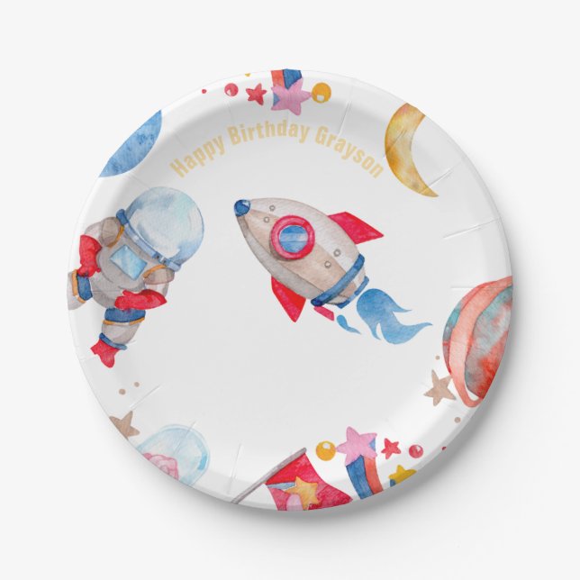 Outerspace Planets Paper Plate (Front)