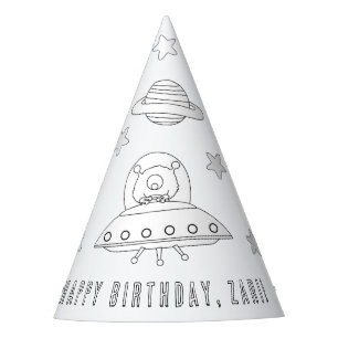 Outerspace UFO Birthday Party - Colour Your Own Ha Hat
