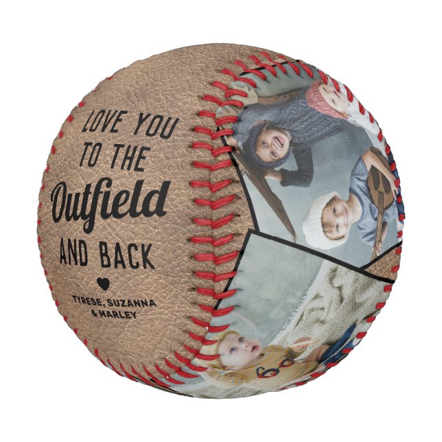 Outfield Kids Photo Collage Baseball (Angled)