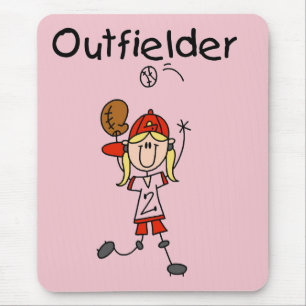 Outfielder-Girl Baseball Tshirts and Gifts Mouse Mat
