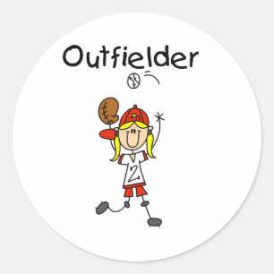 Outfielder-Girl Classic Round Sticker