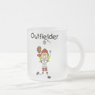 Outfielder-Girl Frosted Glass Coffee Mug