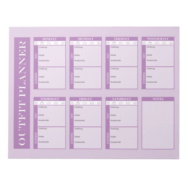 Outfit Planner Tear-Away Notepad (Front)