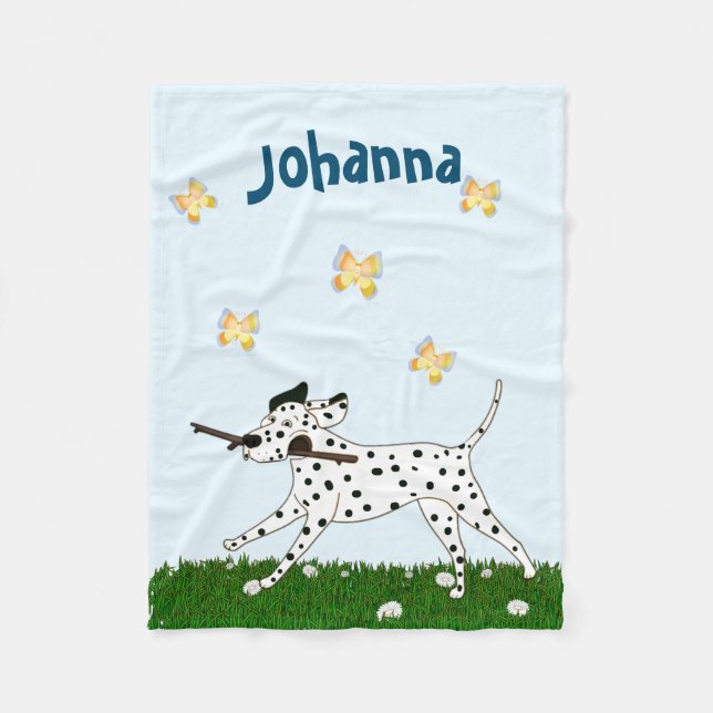 Outgoing Dalmatian Dog Lover Fleece Blanket (Front)