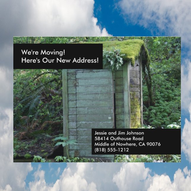Outhouse Funny Change of Address Postcard (Creator Uploaded)