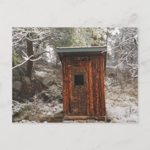OUTHOUSE IN THE SNOW POSTCARD