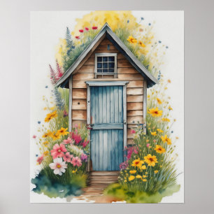 Outhouse Watercolor 1 Poster