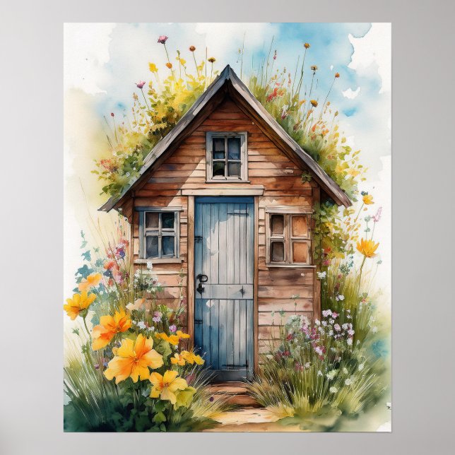Outhouse Watercolor 3 Poster (Front)