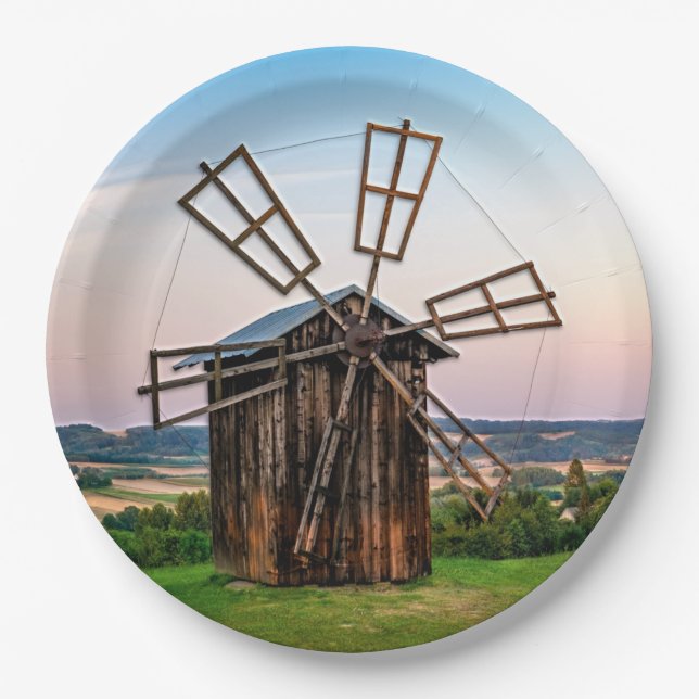Outhouse Windmill Paper Plate (Front)
