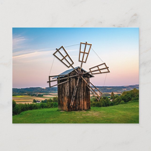 Outhouse Windmill Postcard (Front)