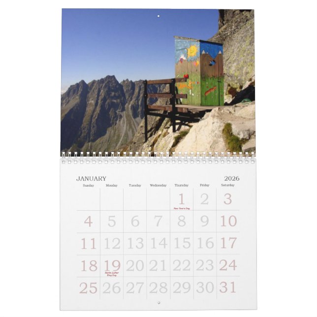 Outhouses Wall Calendar (Jan 2026)